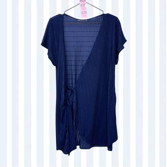 420 - BATHING SUIT COVER UP NAVY BLUE - Picture 7 of 16